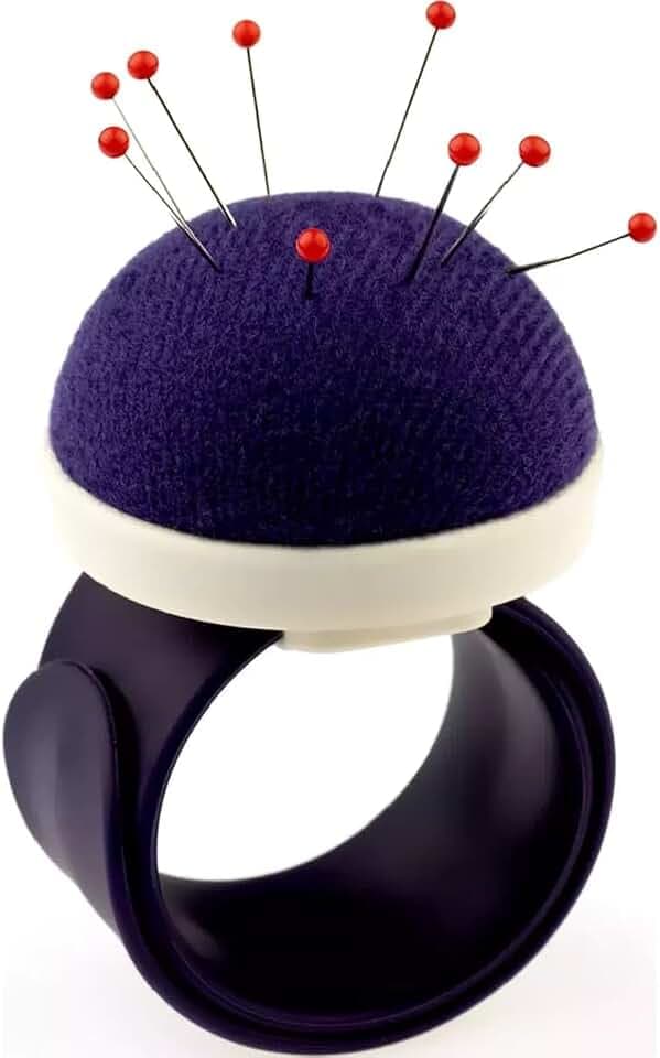 Prym 610275 Armnadelkissen mit Silikonband, Pflaumenblau/Weiß