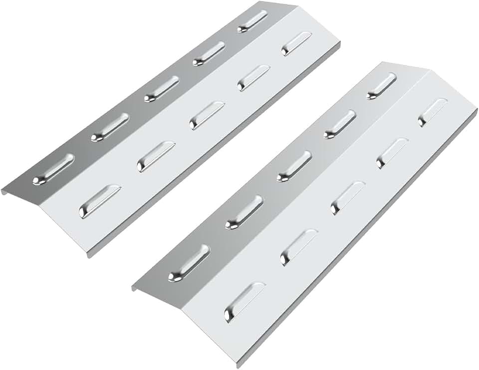WELL GRILL Flammenverteiler Edelstahl Hitzeschild Aromaschienen für Campingaz 3 & 4 Classic, Woody and Master Series Gasgrills, Stahl-Flammenblech Gasgrills Zubehör, 39 x 12 x 3 cm