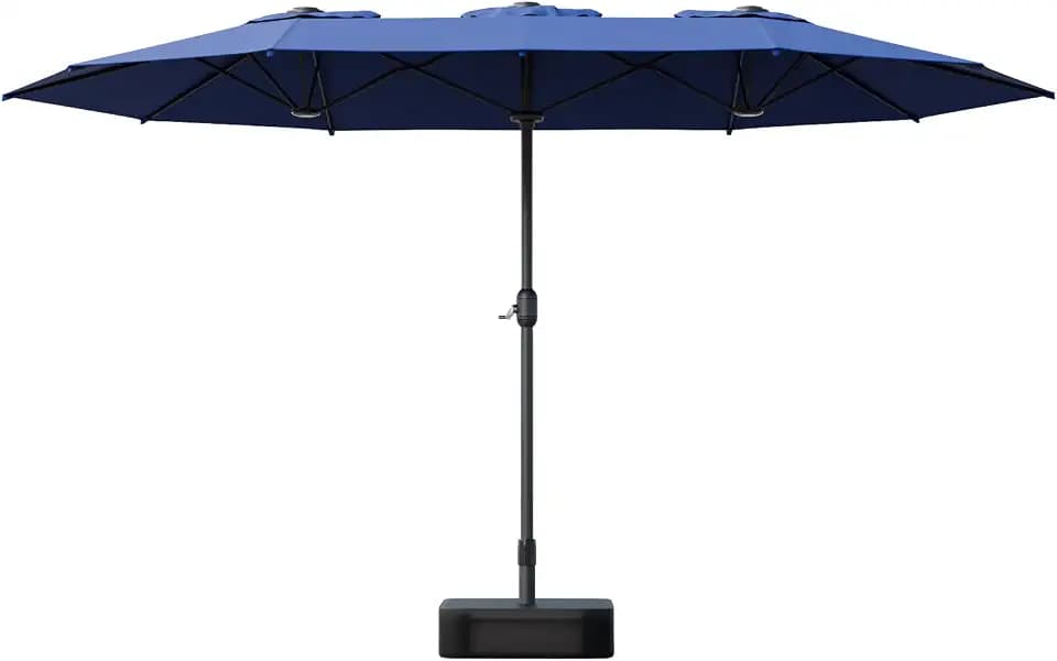 Sannwsg Outdoor Patio Umbrella,Table Umbrella with Push Button, Market Umbrella with 8 Sturdy Ribs,Yard Umbrella