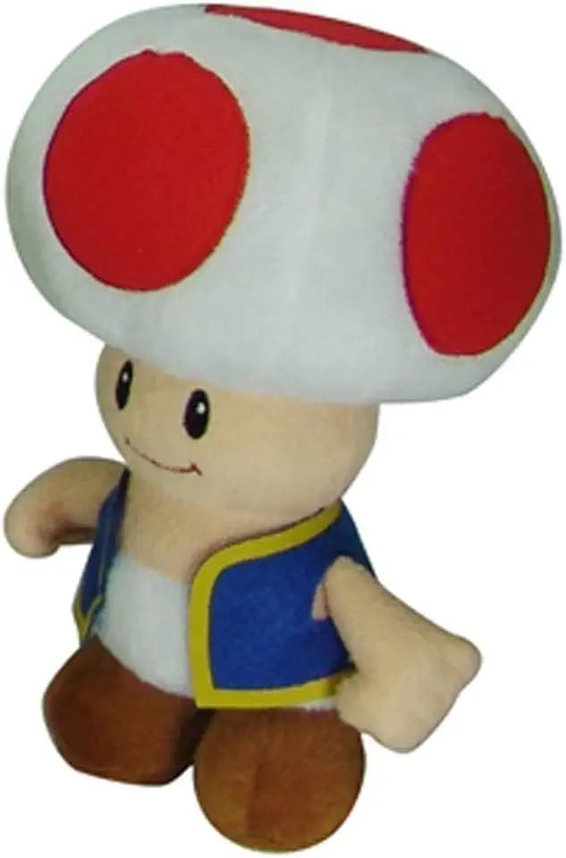 Little Buddy Super Mario All Star Collection 1417 Toad Stuffed Plush, Multicolored,7.5"