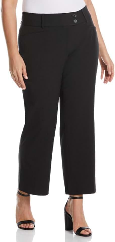 Rafaella Women's Plus Size Gabardine Bootcut Dress Curvy Fit Pants