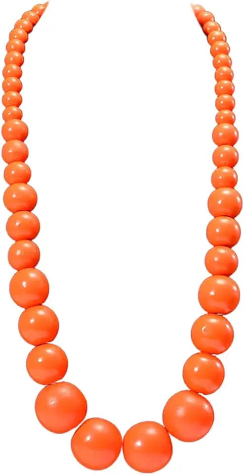 Caiyao Colorful Natural Wood Round Beaded Strand Necklaces Bohemian Retro Multicolor Bib Big Round Bead Chunky Necklace Ethnic Costume Statement for Women Men Unisex Fashion Wedding Jewelry Gifts