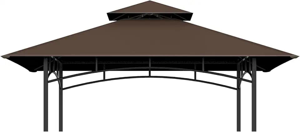 5' x 8' Grill Gazebo Replacement Top, Brown Canopy Top Cover Only