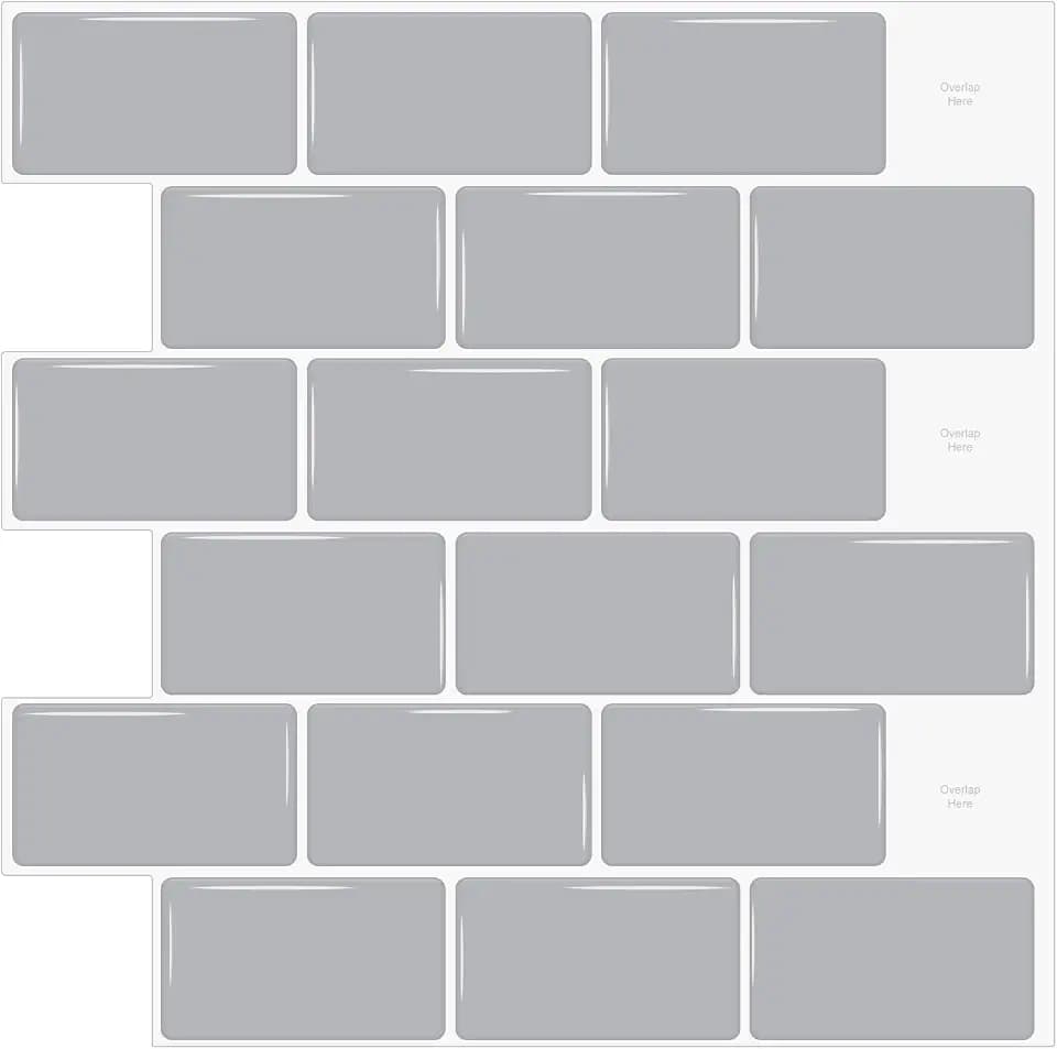 10-Stück Fliesenaufkleber Küchenrückwand Fliesen Klebefliesen Fliesenfolie 3d Selbstklebende Küche Bad (30,5 x 30,5 cm)