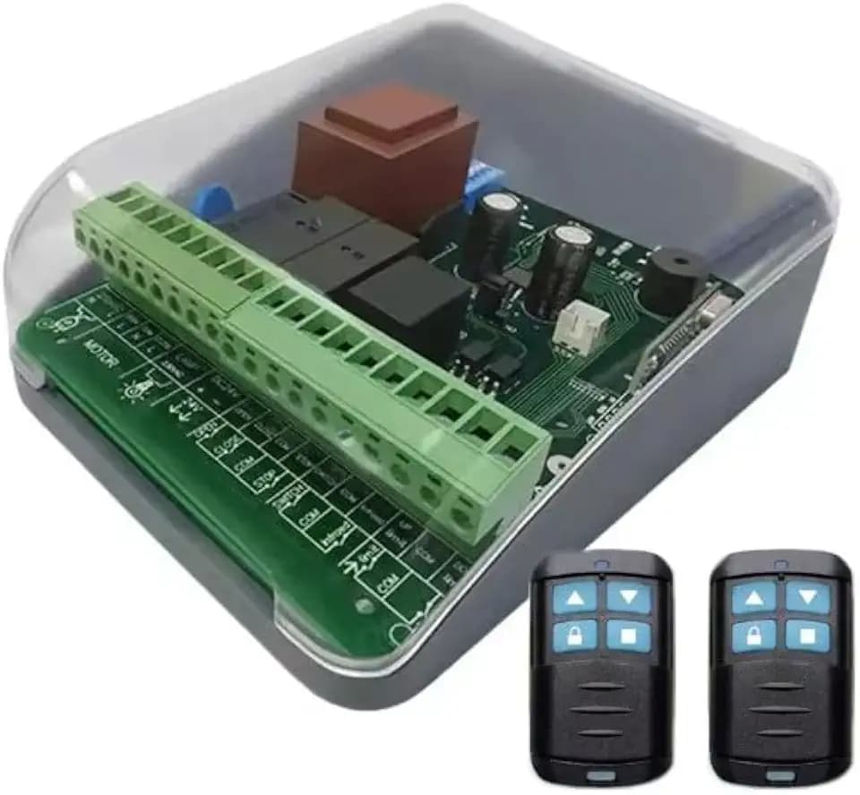 Universelles Steuergerät für Rollladen, Garagentor, Rollladenmotor und Rollladenmotor, Rohrrollladenautomatisierung mit Funkempfänger 433 MHz und 2 vorcodierten Fernbedienungen
