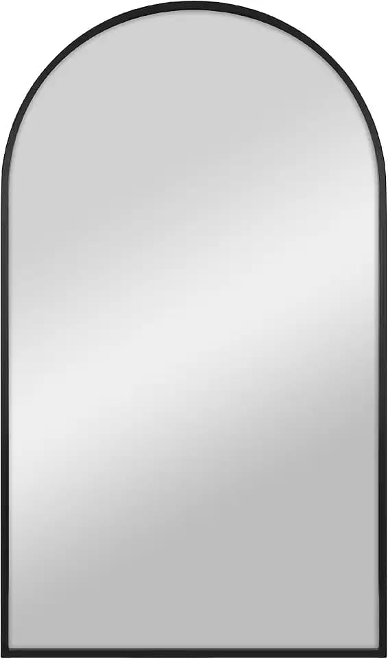 MCS Master & Co. Moderner großer Wandspiegel aus Metall, minimalistischer Bogenspiegel für Wohnzimmer, Schlafzimmer oder Badezimmer, 50,8 x 86,2 cm, Schwarz