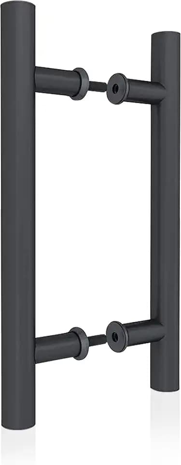 JUBEST 12" Push Pull Barn Door Handle, Double Side H Shape Sliding Door Handrail, Heavy Duty Swing Gate Handles, Flat Black