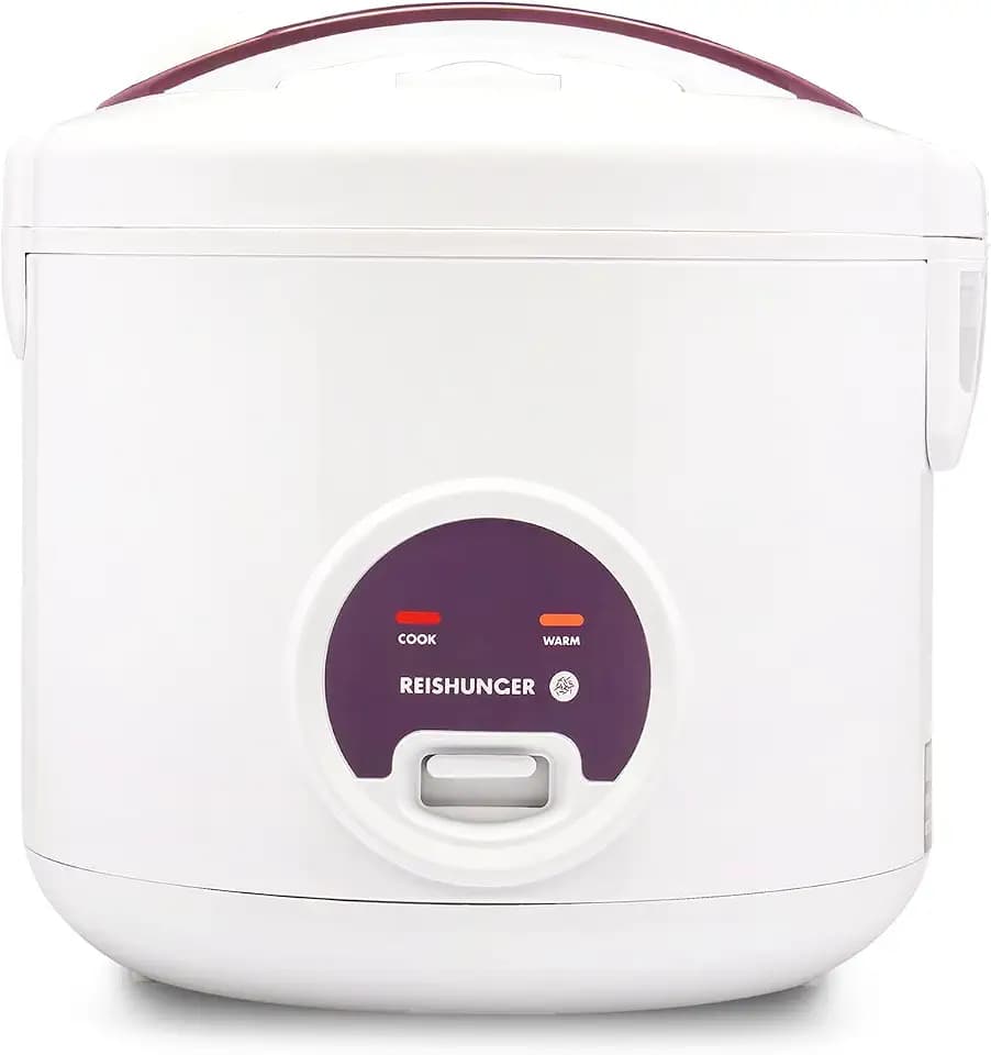 REISHUNGER Reiskocher & Dampfgarer mit Keramikbeschichtung – 1,8L – Weiß