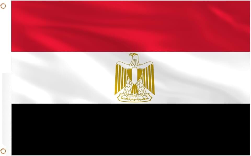 Ahfulife Egypt Flag 3x5 Ft, 2 Pcs Large Egyptian National Flags for Outdoor Indoor, Double Sided with Brass Eyelets for World Cup, Party, Garden, Bar, Street Decor