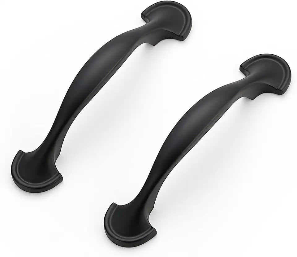 Ravinte Matte Black Curved Cabinet Handles Arch Pulls 3 Inch 5 Pack