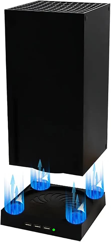 Raryars Cooling Fan for Xbox Series X with 3 USB Port Xbox Series X External Cooler Turbo Temperature Control Fan Console Standing Mount Cooling System