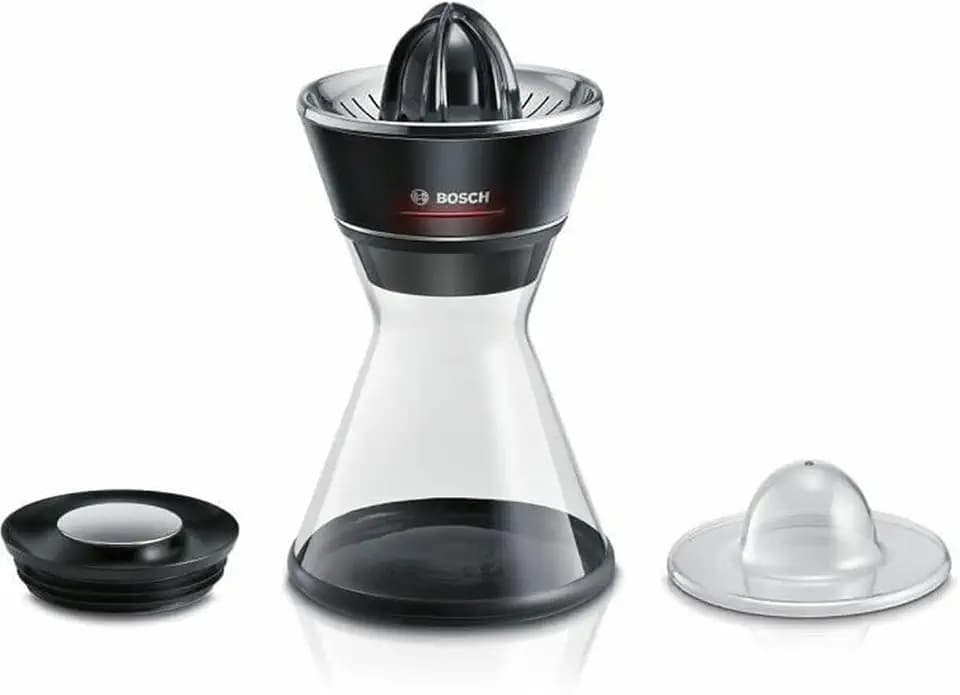 Bosch Zitruspresse VitaStyle Citro MCP72GPB, Universal-Presskegel für kleine und große Früchte, 2-in-1 Entsafter und Zitruspresse, 1,0l Glas-Karaffe, BPA-frei, spülmaschinengeeignete Teile, 40 W