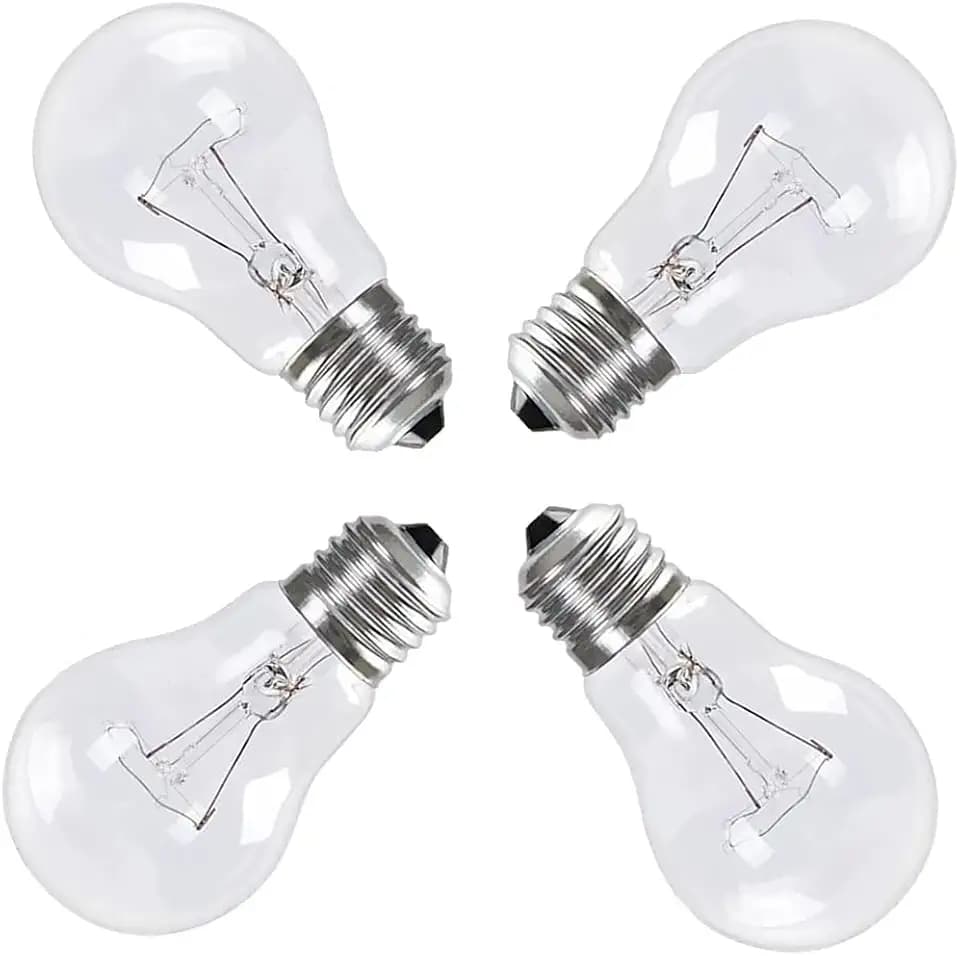 100W A19 Incandescent Light Bulb，E26，110-130V (4 Pack)