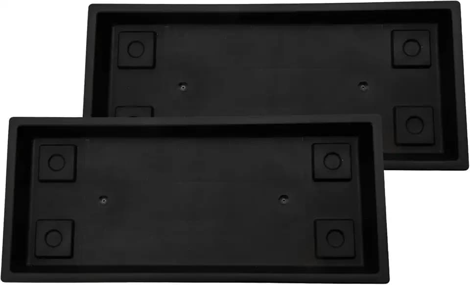 The HC Companies Venetian Window Planter Box, 29.5 Inch, Black, 2-Pack