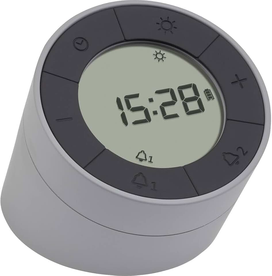 TFA Dostmann Wecker & Nachtlicht TIME & Light, 60.2029.10, 2 Weckzeiten, mit USB aufladbar, mit DIsplaybeleuchtung