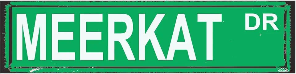 Meerkat Rustic Metal Sign - Wildlife Wall Decor, 16x4 Inch Safari-Themed Plaque