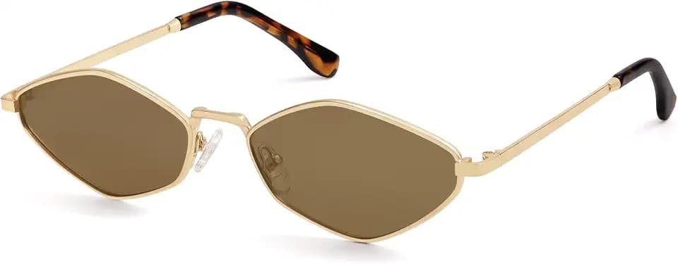 SOJOS Retro Polarized Sunglasses Womens Mens Vintage Narrow Irregular Shades UV400 SJ1233