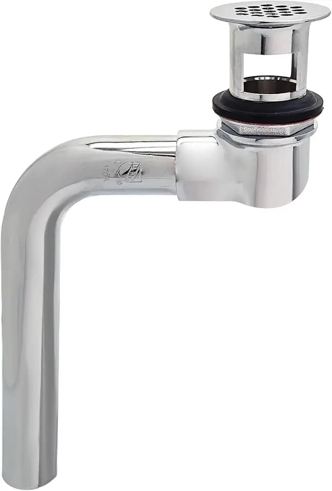 Westbrass 1-1/4" Offset Connect Grid Strainer Lavatory Drain with Overflow Holes, 19-Hole Grid, 17 Gauge Brass, Fits 1-1/2" Sink Opening, Polished Chrome