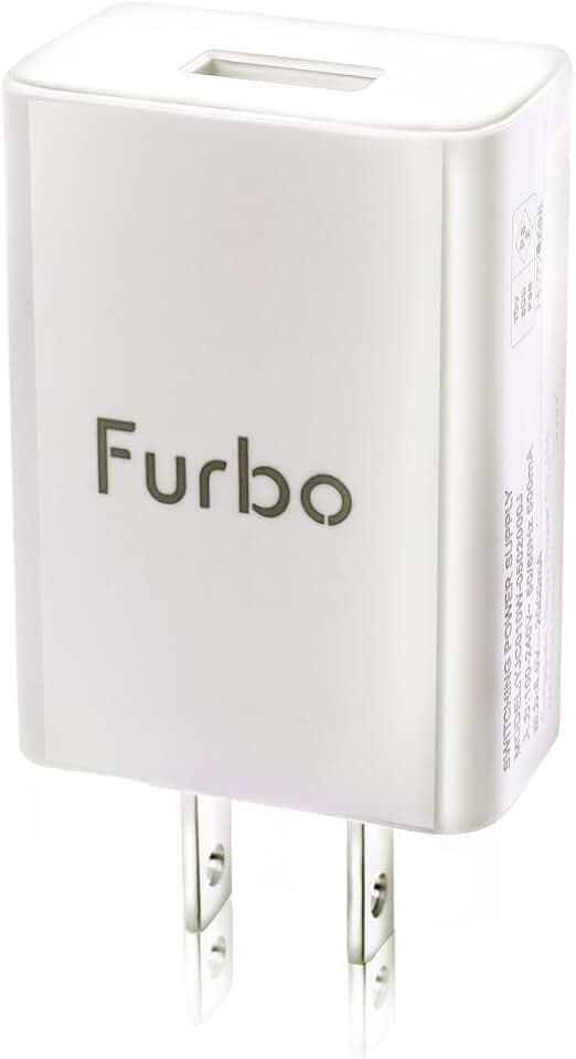 Furbo Pet Camera Power Adapter Mini (Non-Rotating Model) – Official USB-A Wall Plug, 5.2V/2A (10.4W), 1-Count