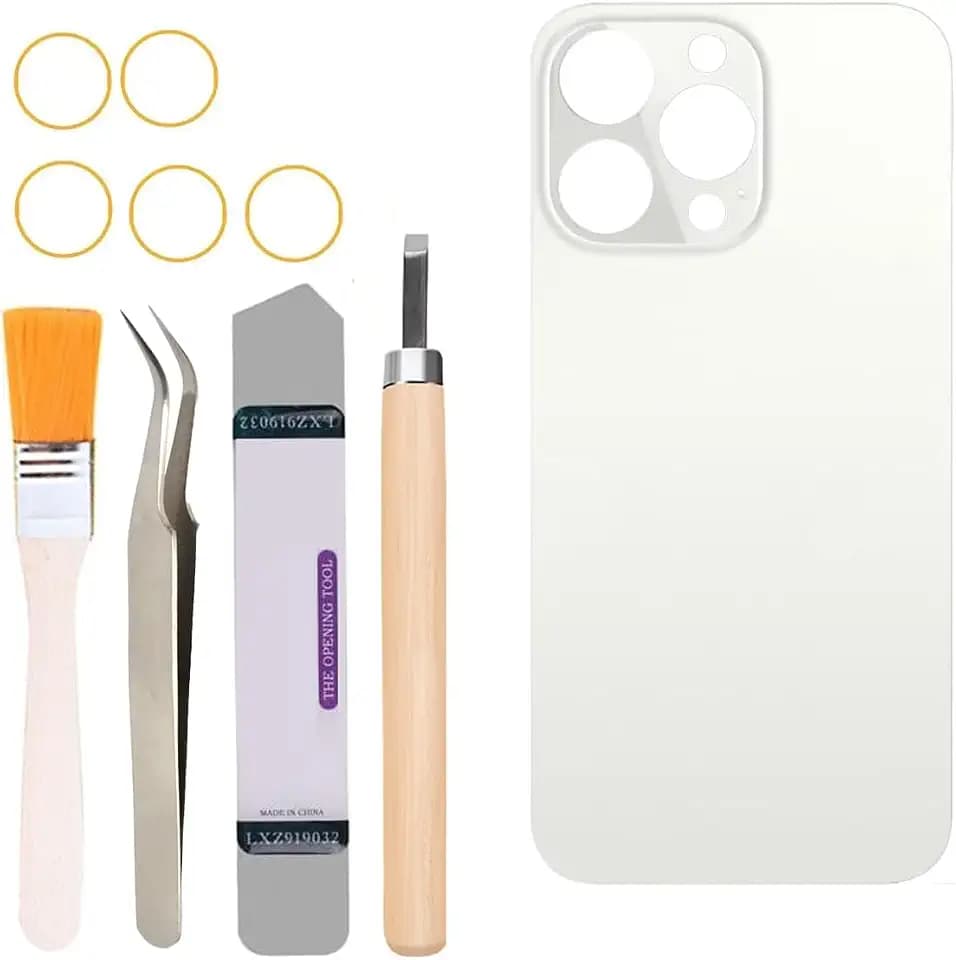 Back Covers Glass Replacement Compatible with iPhone 13 Pro 6.1 inches All Carriers with Professional Tool Set (White)