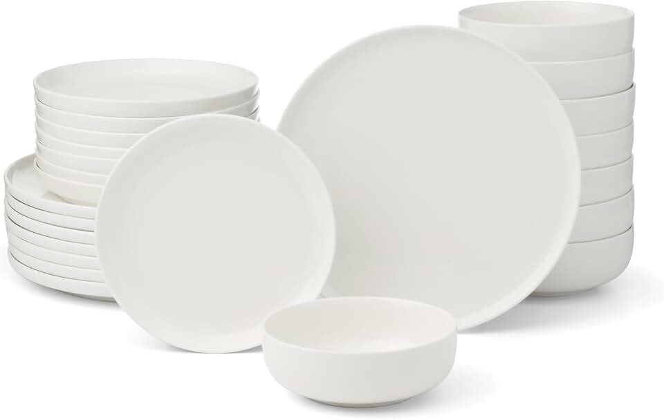 Oneida 24 Seven White Porcelain 24-Piece Dinnerware Set for 8