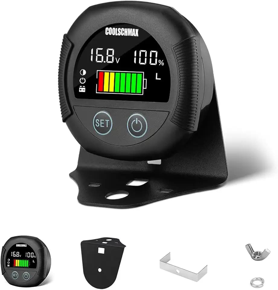 COOLSCHMAX 7V-100V Battery Voltmeter Gauge, IPX7 Waterproof