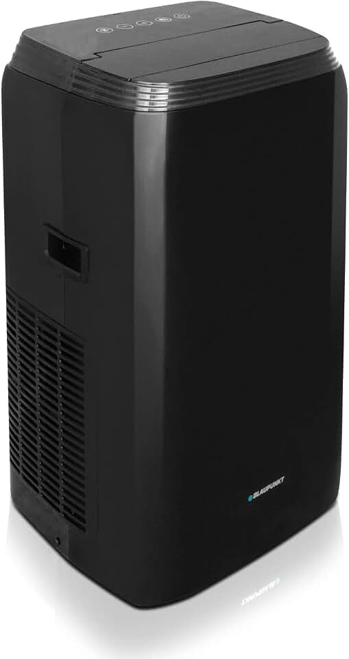 Blaupunkt Moby Blue S 1111TB, mobiles Klimagerät, lokale Klimaanlage, Energieklasse A/A+, Kühlen (3,2 kW/11 kBTU), Heizen, Entfeuchten, Lüften, schwarz, für Räume bis 30 m2, Smartphone (Wi-Fi)-Steuer