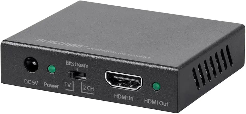 Monoprice Blackbird 4K HDMI Audio Extractor - 18Gbps, HDCP 2.2, 4K@60Hz, YCbCr 4:4:4, Digital And Analog Out