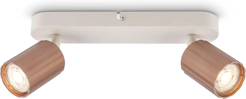 BRILONER - Deckenlampe mit Riffeln, schwenkbar, GU10, max. 9 W, Deckenleuchte, Lampe, Wohnzimmerlampe, Schlafzimmerlampe, Küchenlampe, Deckenstrahler, Deckenbeleuchtung, 28 cm, Coffee