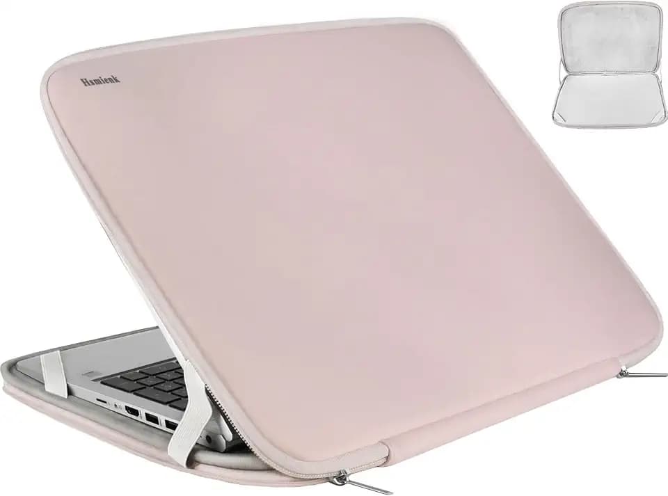 Laptop Sleeve Case 15.6 Inch, Durable Shockproof Protective Cover Flip Case Briefcase Carrying Bag Compatible with 15.6" HP, ASUS, Lenovo, Acer, Notebook, Computer, Ultrabook, Chromebook, Pink