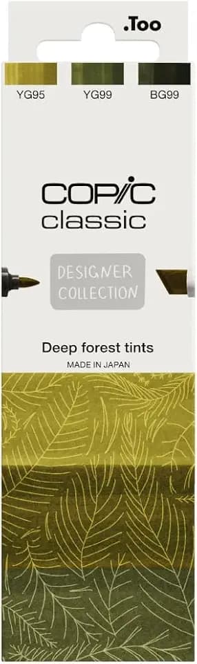 Copic Classic DESIGNER COLLECTION Set Deep forest tints, Marker Set mit 3 Grüntönen, Twin Marker mit einer breiten und einer feinen Spitze
