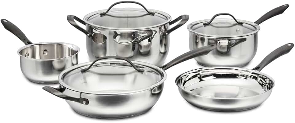 Cuisinart RADIANT PRO 8-Piece Stainless with Brushed Titanium Finish Cookware Set