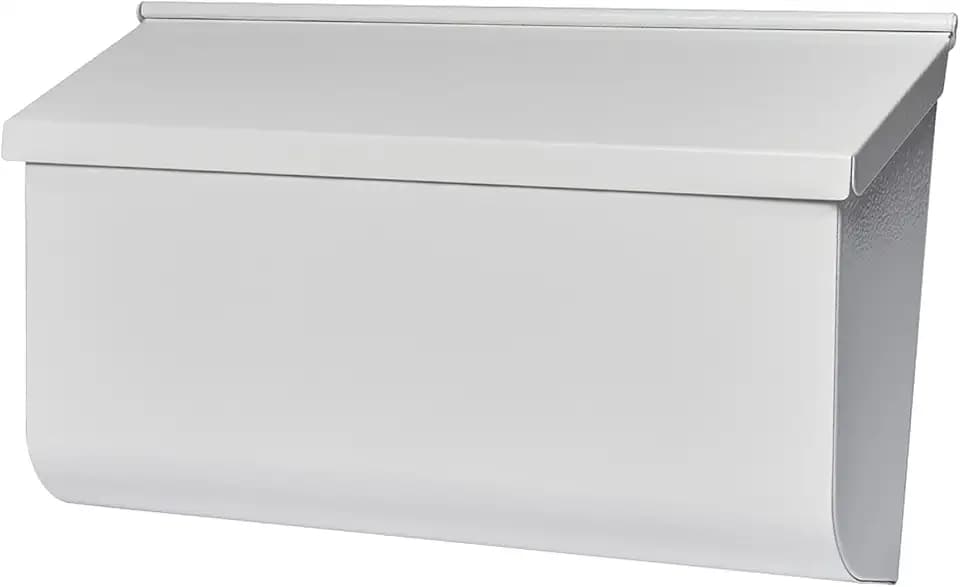 Architectural Mailboxes Woodlands Steel Wall Mount Mailbox, White, Medium