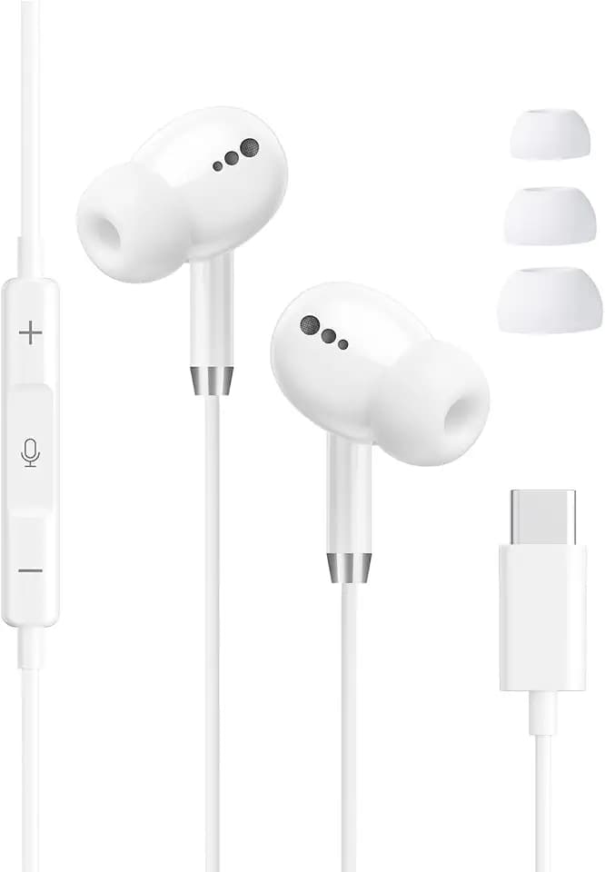 USB C Headphones for iPhone 17 16 15, Wired Earbuds C Type Earphones Wired