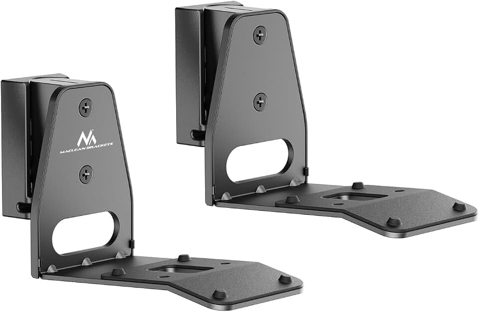 Maclean MC-996 Wandhalterungen kompatibel mit Sonos ERA 300 | Einstellbar mit Neigung 0° bis -18° Drehung bis ±45° | Robustes Design - Platzsparend & Ästhetisch | Set mit 2 Lautsprecher Halterungen