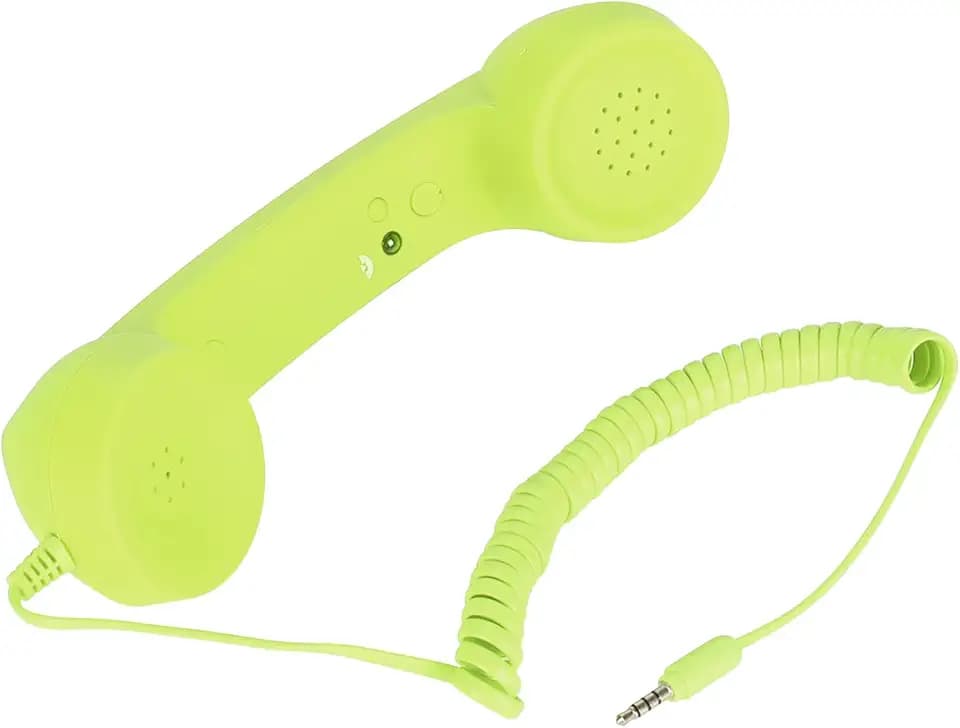 Handyhörer, 3,5-mm-kabelgebundener Retro-Telefonhörer mit USB-C-Adapter, Strahlungssicherer Vintage-Telefonhörer für Smartphones (GREEN)
