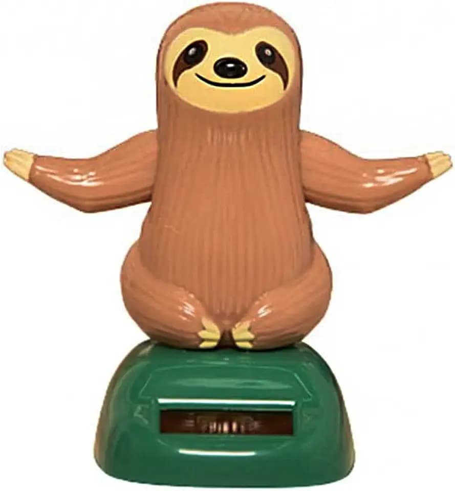 Sloth Solar Dancing Figures, Car Dashboard Shaking Doll (B-Beige)