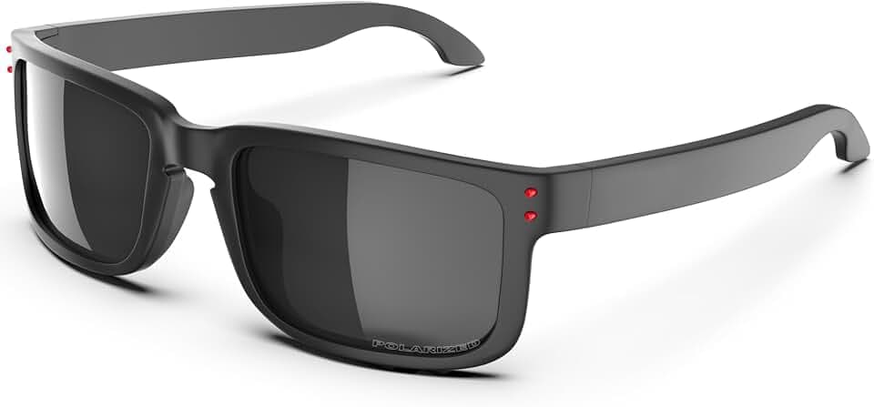 Calyra Square UV Protection Sun Glasses Polarized Etched Sunglasses for Men Women, Driving, Fishing, Cycling, Running - Coral Black