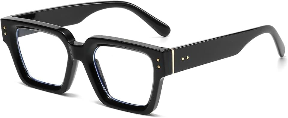 YAMEIZE Rechteckige Blaulicht Blockierende Brille für - Damen Herren Klassische Quadratische Blaulicht Brillen Anti Müdigkeit Computerspiele