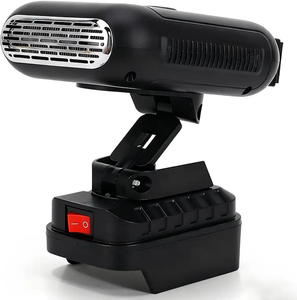 Akku Heizung, Akku Heizlüfter, Auto Heizung mit akku, 90 ° Flip, 2XUSB Tragbarer Raumheizung Kompatibel mit BL1830 BL1850 BL1840 BL1845 BL1815 BL1820 BL1860B