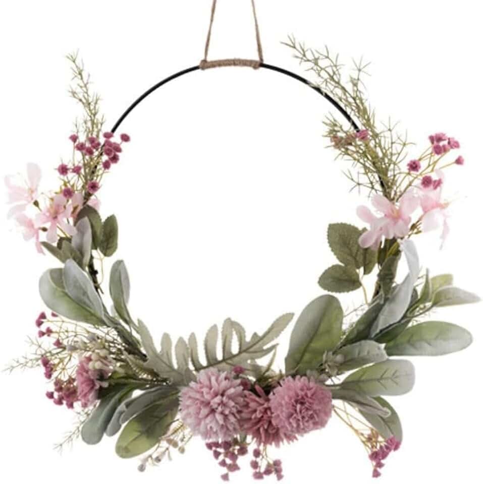 Türkranz Deko, 41cm Frühling, Ganzjährig Außen, Künstliche Orchideen, Fensterdeko Hängend, Türdeko Haustür, für Hochzeit Wohnzimmer
