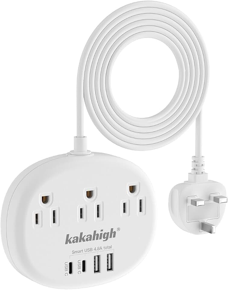 UK Adapters for Travel(13A), 3FT UK Power Strip
