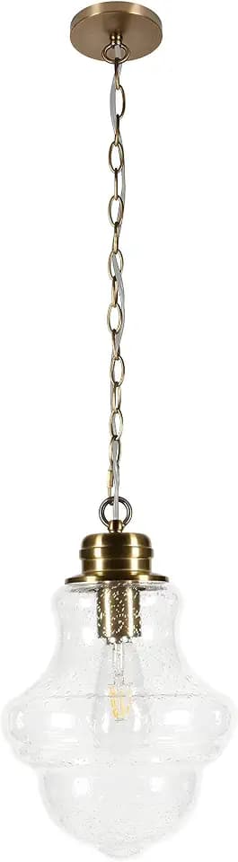 Henn&Hart 9" Pendant Light Fixture with 6' Adjustable Cord, Gold