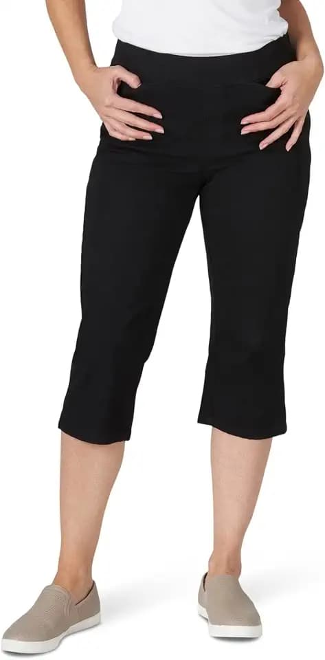 Chic Classic Collection Women's Easy-Fit Elastic Waist Pull-On Capri Pant