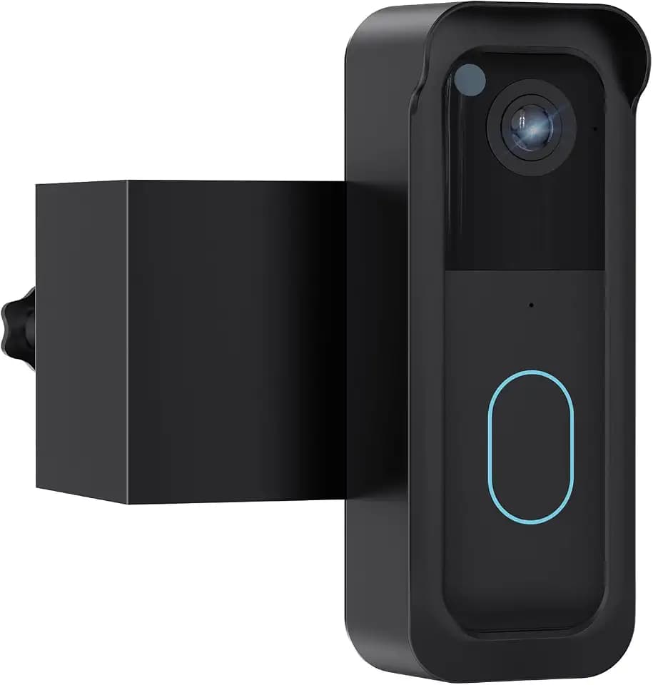 TECKNET No-Drill Mount for Blink Video Doorbell 1st & 2nd Gen, Anti-Theft Security Bracket with Rain Cover, Unobstructed View & Sensor, Easy Apartment Installation,Black