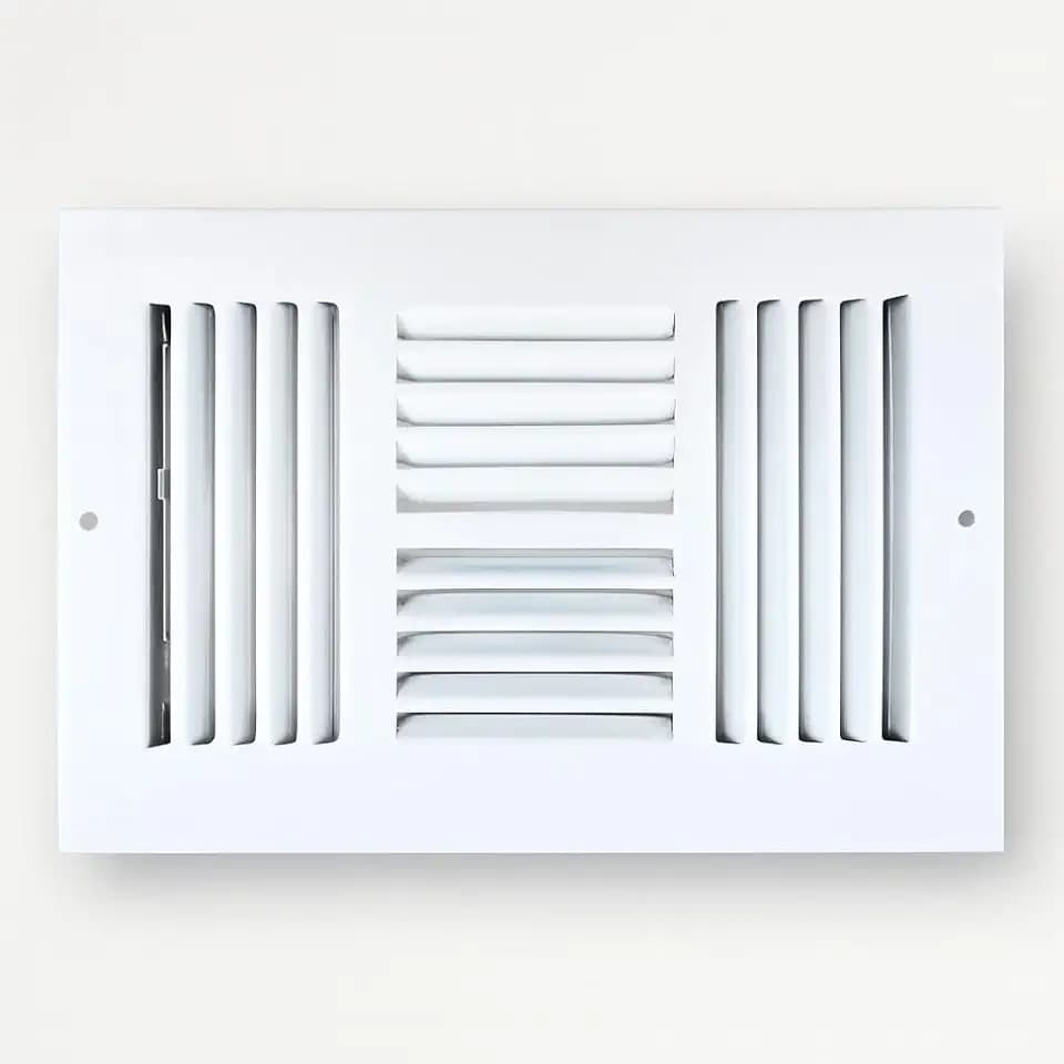 6" x 14" White Air Vent Cover for Wall & Ceiling – 4-Way Steel HVAC Register, Supply Grille, Fits 6x14 Duct Opening, Heavy-Duty Construction