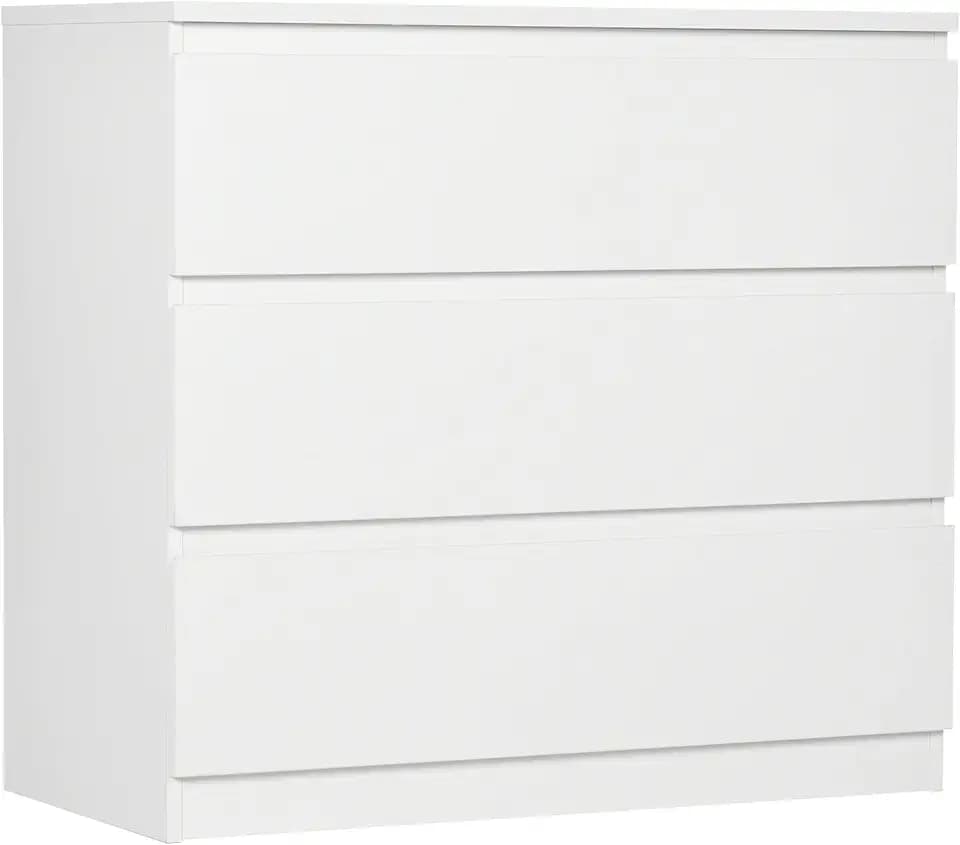 HOMCOM Kommode 3 Schubladen Organizer 80 x 39 x 73 cm weiß