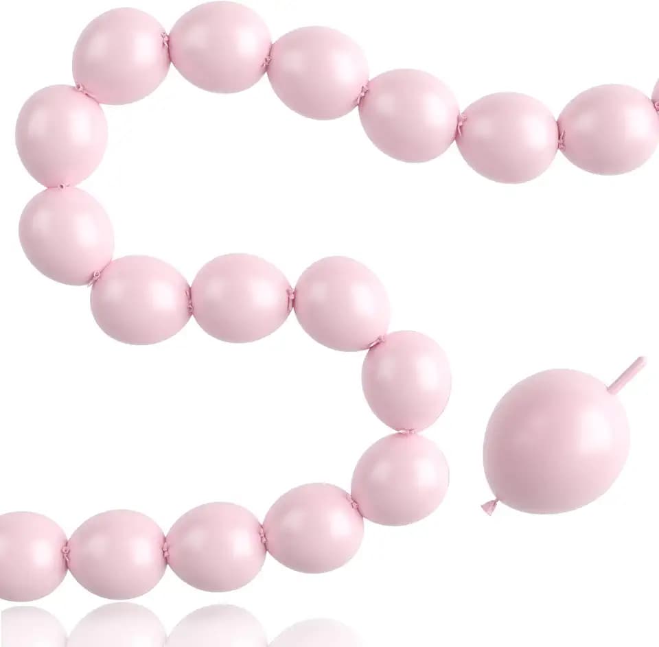 Pastel Pink Linking Balloons 100pcs 6 Inch Link Balloons