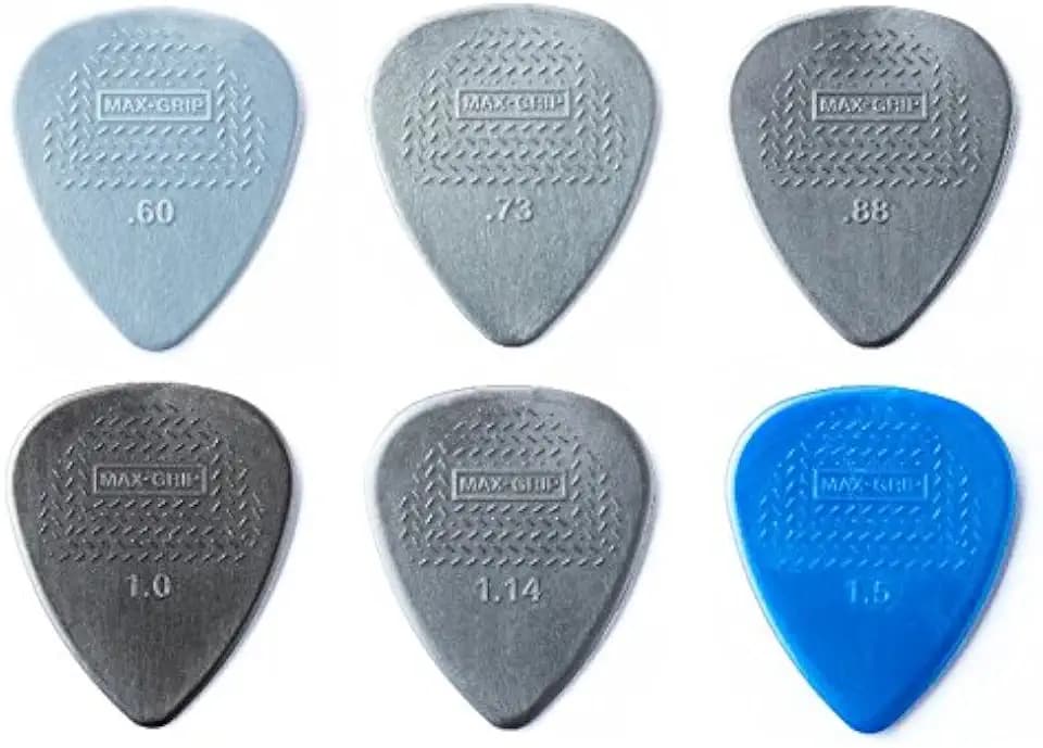 Dunlop Nylon Max Grip Standard Picks Sample Mix Pack (2 of each gauge)