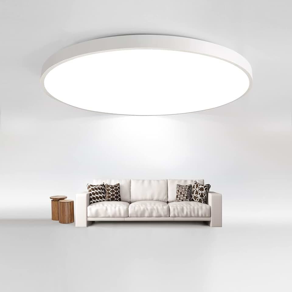 JDONG LED Deckenleuchte 36W Flach Rund Weiß Deckenlampe Modern warmliches